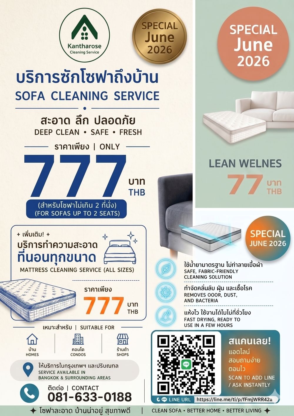 Sofa cleaning June 2026 special offer